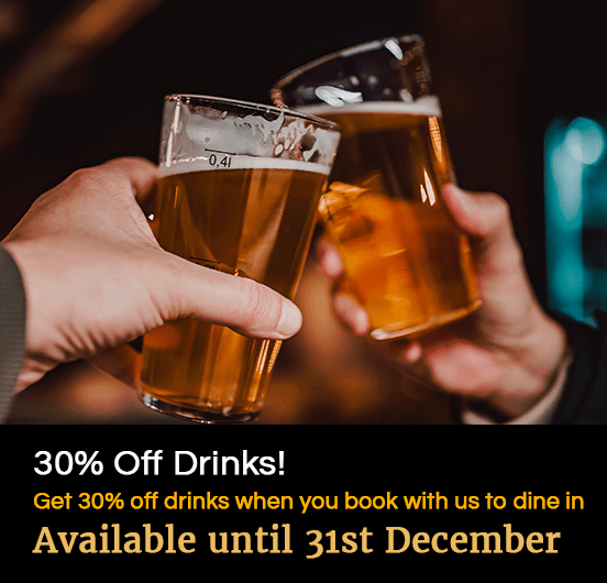 Book a table at Shahi Restaurant and get 30% off drinks.